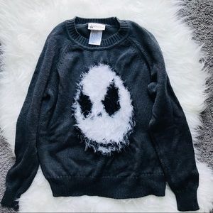 Jack Skellington  Grey fuzzy Disney Sweater Small